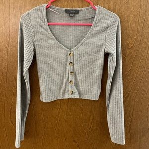 PRIMARK cropped sweater top GREY